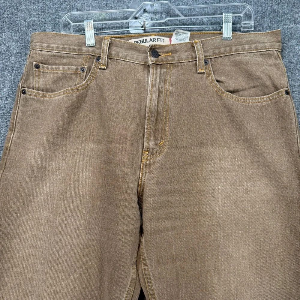 Levi's 505 Jeans Men 36x30 Brown Regular Fit Straight Leg Denim Classic Workwear